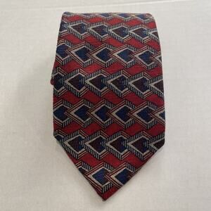 Ferrell Reed Men's Silk Tie Made By Hand In America NWT Red Blue
